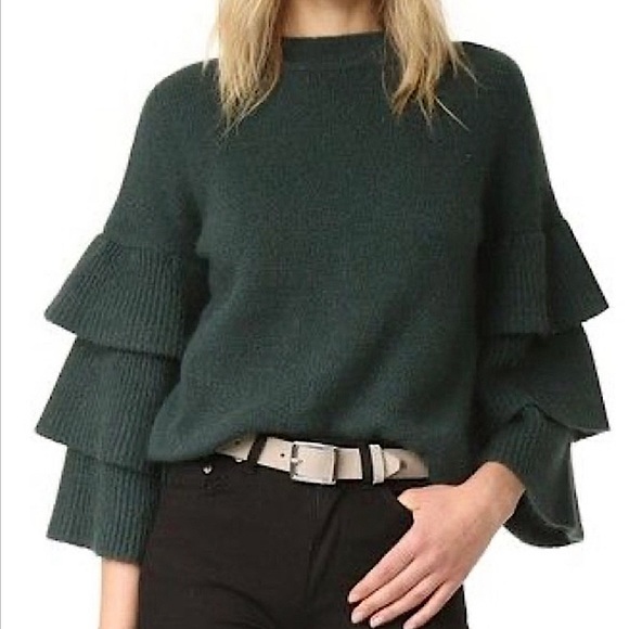Endless Rose Sweaters - Endless Rose Forest Green Exaggerated Sleeve Sweater